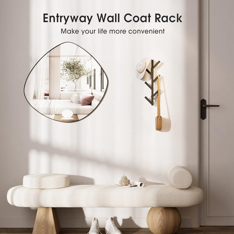 RRG Vertical Coat Rack Wall Mounted 16 Inch, Metal Vertical Hat Rack for Wall, Modern Coat Rack Tree for Hats, Jackets, Bags, Entryway Bedroom (Height 16") - Image 2